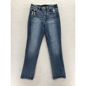 Buckle Black Jeans Womens 26 Blue Mom Jean Distressed High Rise Stretch Denim